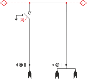 Elektrické schéma rozdzielnicy TPM -  Konfigurace L2Z