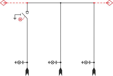 Elektrické schéma rozdzielnicy TPM -  Konfigurace LZZ
