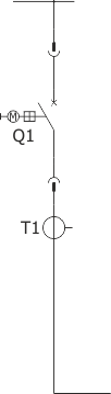 Schemat strukturalny rozdzielnicy RXD - Pole sprzęgłowe 12/17,5 kV - szafa z wyłącznikiem