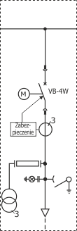 Schemat elektryczny rozdzielnicy Rotoblok RCW - PPole typu RCW2