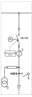 Schemat elektryczny rozdzielnicy Rotoblok RCW - PPole typu RCW2
