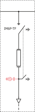 Schemat elektryczny rozdzielnicy Rotoblok SF 36 - pole transformatorowe