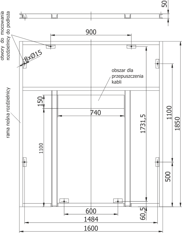 Nosný/montážní rám rozváděče RXD 36