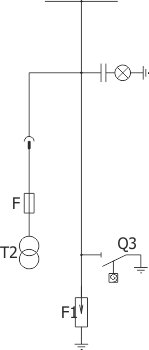 Strukturální schéma rozdzielnicy RELF ex - Měřicí pole - výsuvný článek  s transformátory napětí