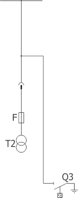 Strukturální schéma rozdzielnicy RELF - Měřicí pole - výsuvný článek  s transformátory napětí