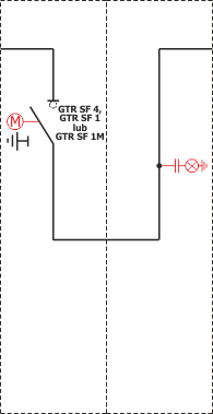 Elektrické schéma Rotoblok SF - Pole spojky s odpojovačem nebo odpínačem zleva