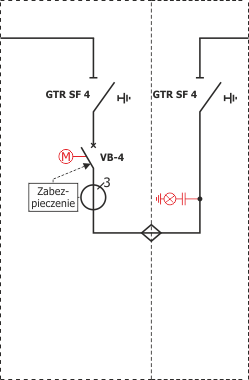 Elektrické schéma rozdzielnicy Rotoblok SF - Pole spojky