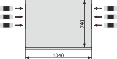 Pohled shora rozdzielnicy TPM - Systém TLL+ (l, p)