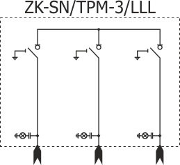 Elektrická schéma kabelové spojky typ ZK-SN/TPM-3