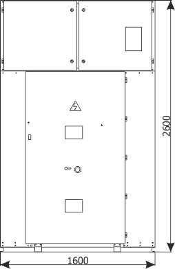 Elewacja rozdzielnicy RXD 36 - Pole sprzęgłowe – szafa z wyłącznikiem