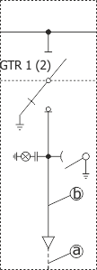 Schemat elektryczny rozdzielnicy Rotoblok - Pole liniowe z napędem ręcznym