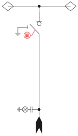 Schemat elektryczny rozdzielnicy TPM - 1 pole liniowe