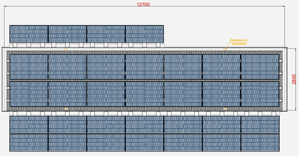 Top view - panels laid out