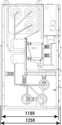 Cabinet cross-section RELF - Bus coupler bay with short-circuiting device