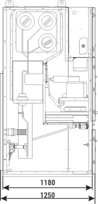 Cabinet cross-section RELF - Voltage metering bay