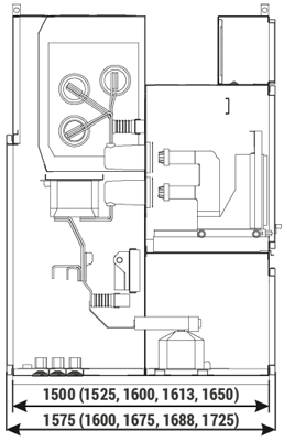 Cubicle cross-section RELF - Feeder bay with circuit breaker