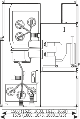 Cabinet cross-section RELF - Bus coupler bay - cabinet with circuit breaker