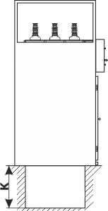 Proposed depth of the cable duct under the Rotoblok SF switchgear