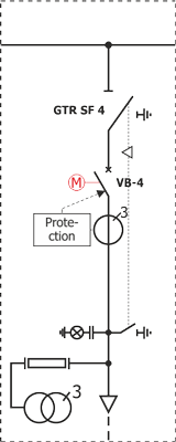 Electrical diagram Rotoblok SF - transformer bay with voltage measurement)