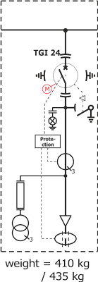 Schemat elektryczny rozdzielnicy Rotoblok VCB - pole VCB 5