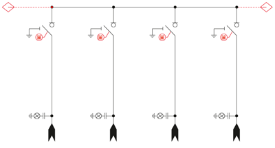 LLLL configuration (4 line feeders)