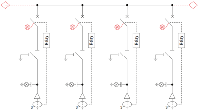 WWWW configuration (4 circuit breaker feeders)