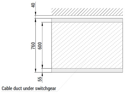 Cable duct proposal, to be constructed under an TPM switchgear and TPM Kompakt