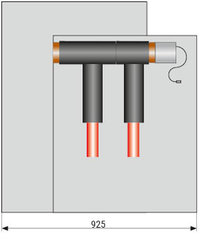 Connection options in the TPM Air switchgear – deep cable cover