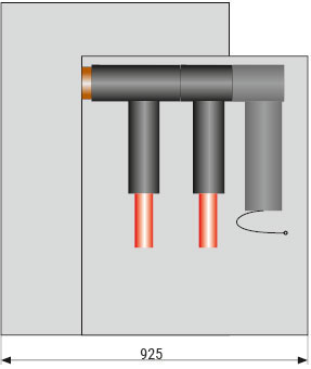 Connection options in the TPM Air switchgear – deep cable cover