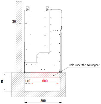 Method of constructing a cable duct under a TPM Air MV switchgear