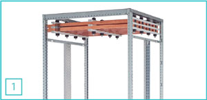 Position of the main busbars at the top up to 6300 A