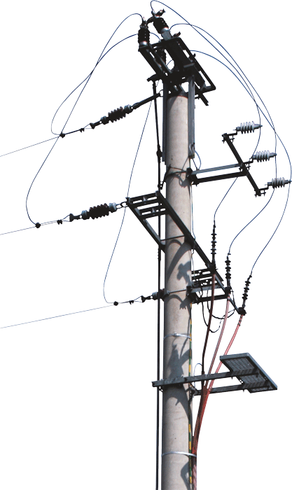 Concrete poles and construction of the overhead power lines