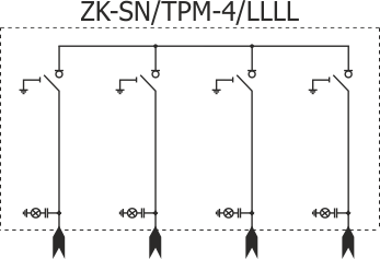 Schemat elektryczny złącza kablowego typu ZK-SN/TPM-4