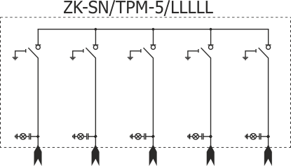 Schemat elektryczny złącza kablowego typu ZK-SN/TPM-5